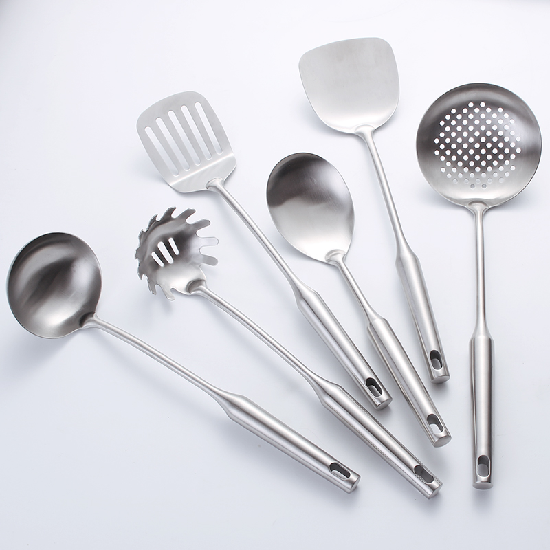 沃达美 锅铲304不锈钢加厚炒铲粥勺 厨具烹饪炊具长柄漏铲炒勺