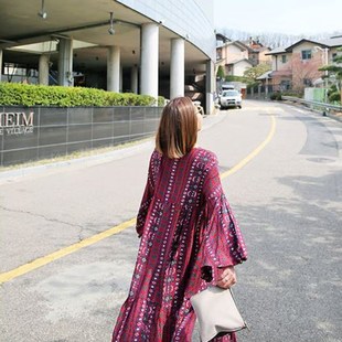 海边度假裙波西米亚长裙海滩裙沙滩裙中长款 连衣裙泰国渡假裙子女