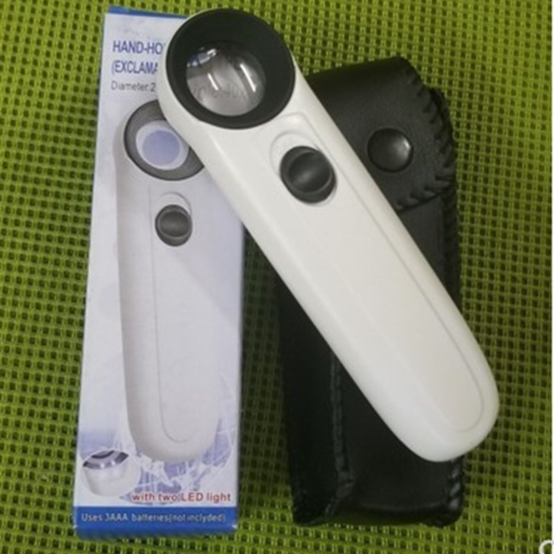 维修40倍高清放大镜 便携手持式手机维修看线路板阅读高倍带LED灯