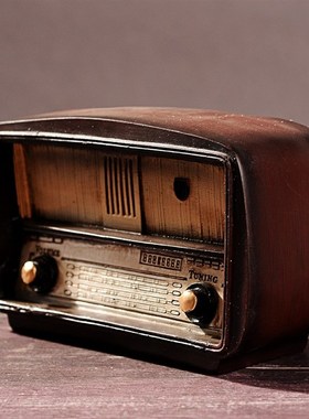 复古做旧老式收音机模型摆件创意咖啡馆餐厅客厅书柜桌面装饰摆设