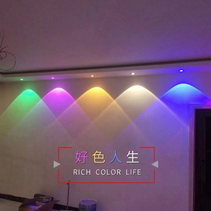 客厅沙发电视背景墙酒吧彩色LED水晶射灯天花灯牛眼灯嵌入式筒灯