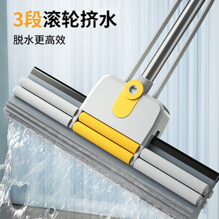 海绵拖把吸水家用大号滚轮挤水胶棉泡沫瓷砖地卫生间懒人一键换头