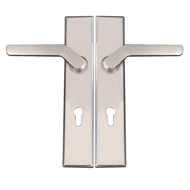 中心距85mm不锈钢多孔位错位矮把手加厚家用防盗门大门锁拉手双活