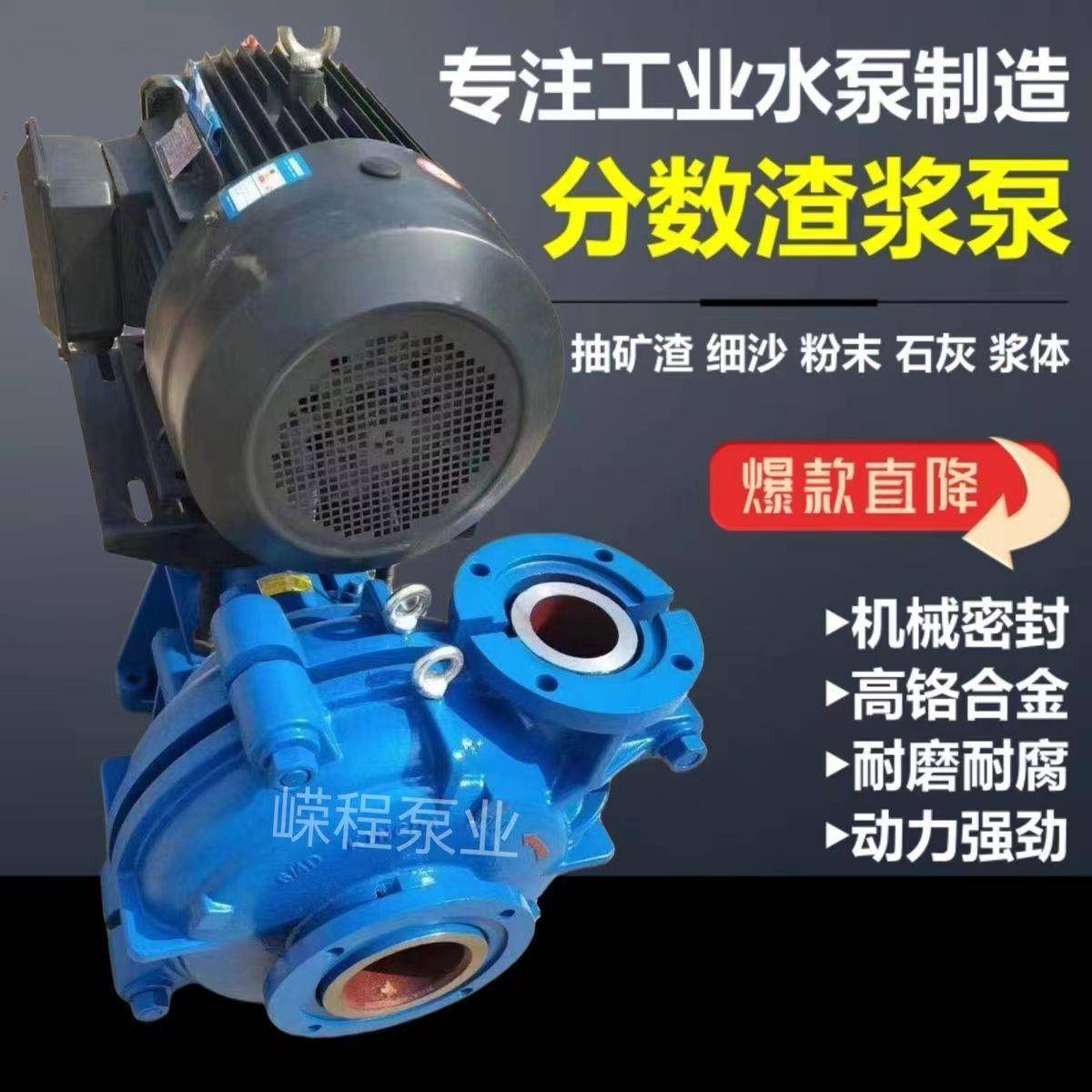 源头工厂卧式渣浆泵离心渣浆泵压滤机入料泵耐磨抽沙泵矿用大流量