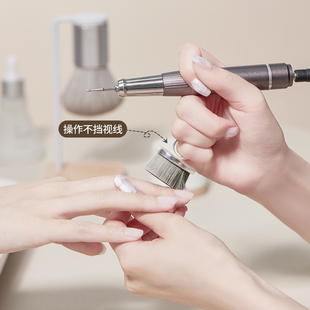 美甲磁吸粉尘刷短柄蓬松柔软扫尘刷指甲毛刷灰尘清洁甲面刷子工具