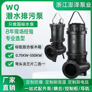 WQ潜水排污泵国标无堵塞大流量淤泥泵搅匀泵QW污水污物潜水电泵