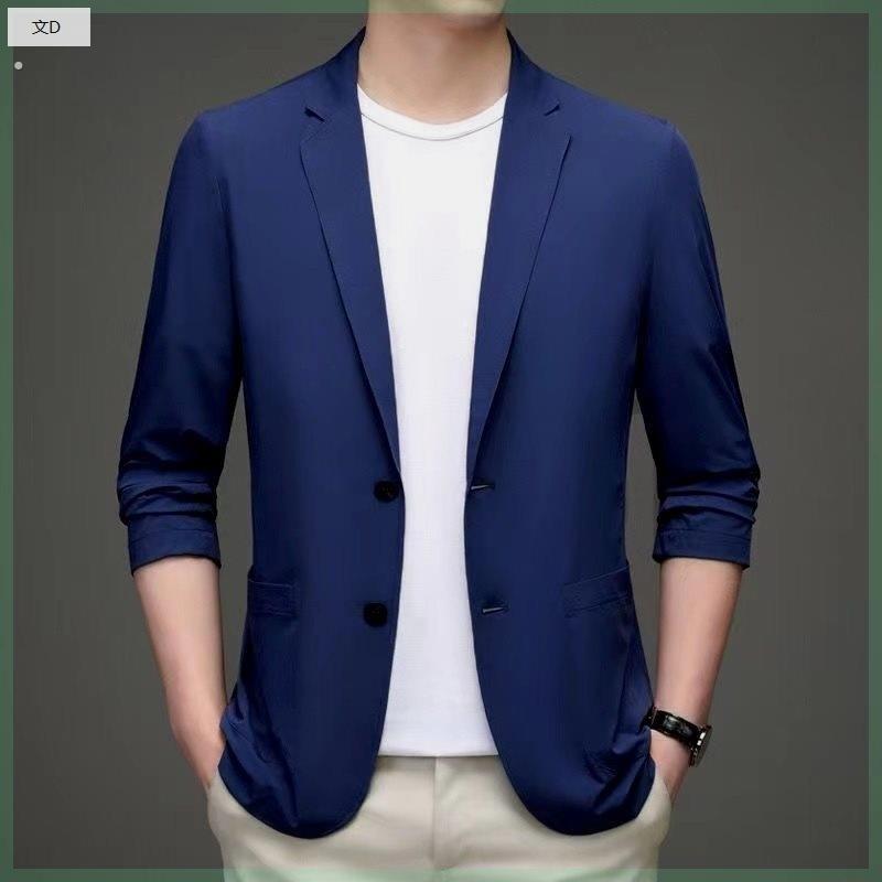 冰丝西装男超薄透气夏季西装正装伴郎典礼休闲商务上衣防晒外套