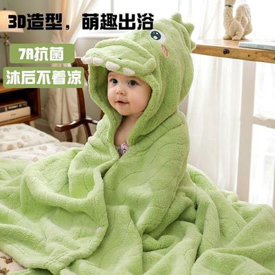 婴幼儿宝宝儿童加厚连帽浴巾比纯棉柔软速干洗澡游泳裹巾斗篷披风