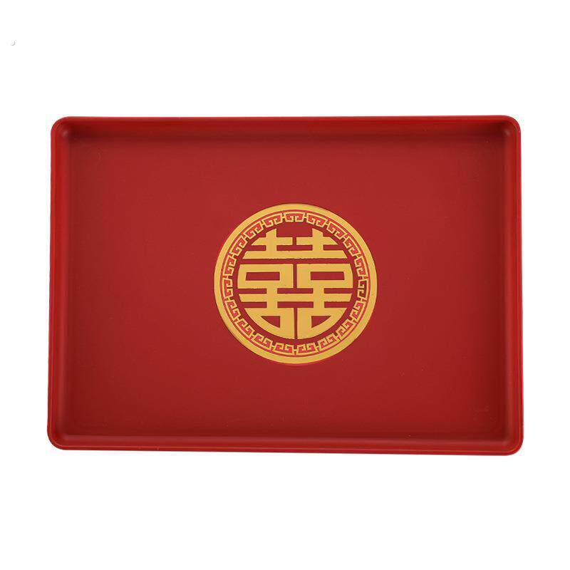 结婚敬茶托盘客厅红色喜庆果盘喜糖盘婚礼用的喜盘子婚庆用品大全