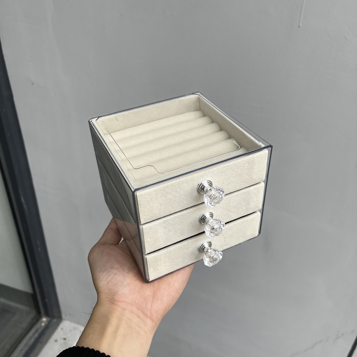 精致抽屉式多层透明首饰盒手饰品