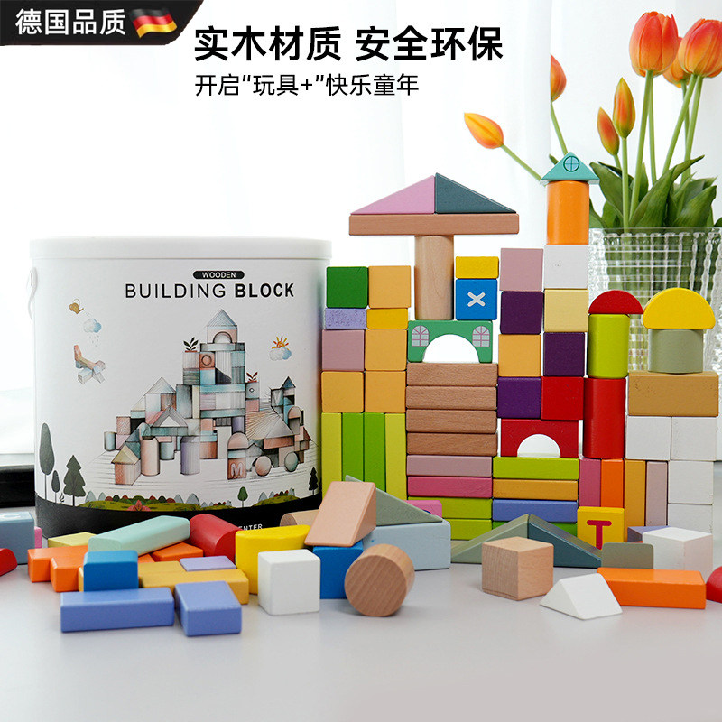 早教益智大颗粒实木拼图儿童积木