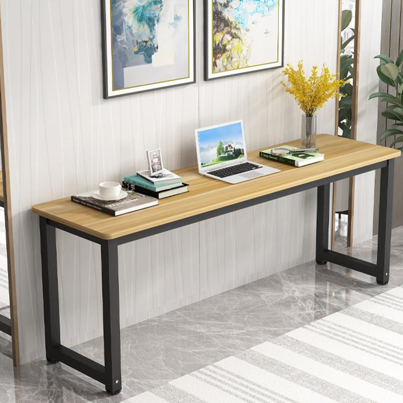 定制窄靠墙桌80cm高长方形2.0/2.4米圆角电脑桌书桌办公小桌子