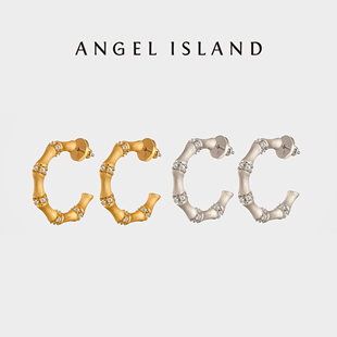 竹吟耳环女何泓姗明星同款 ISLAND天使岛 耳饰 ANGEL 小小莎同款