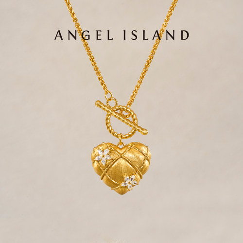 「Coco」蓬蓬爱心小花编织拉丝项链 ANGEL ISLAND天使岛 女款配饰