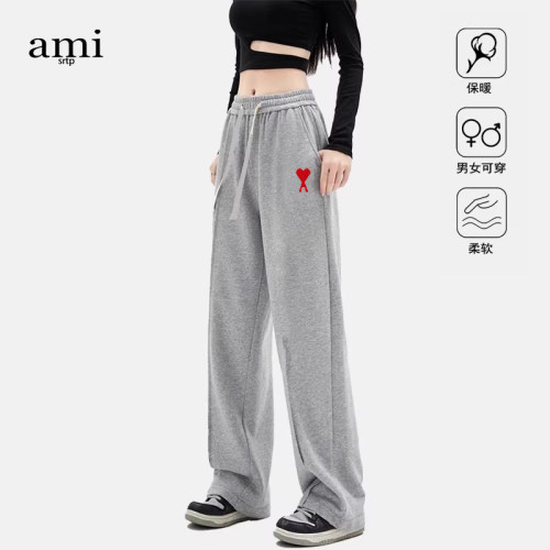 官方旗舰店Ami srtp直筒裤女2026新款秋冬季阔腿裤运动休闲长裤子