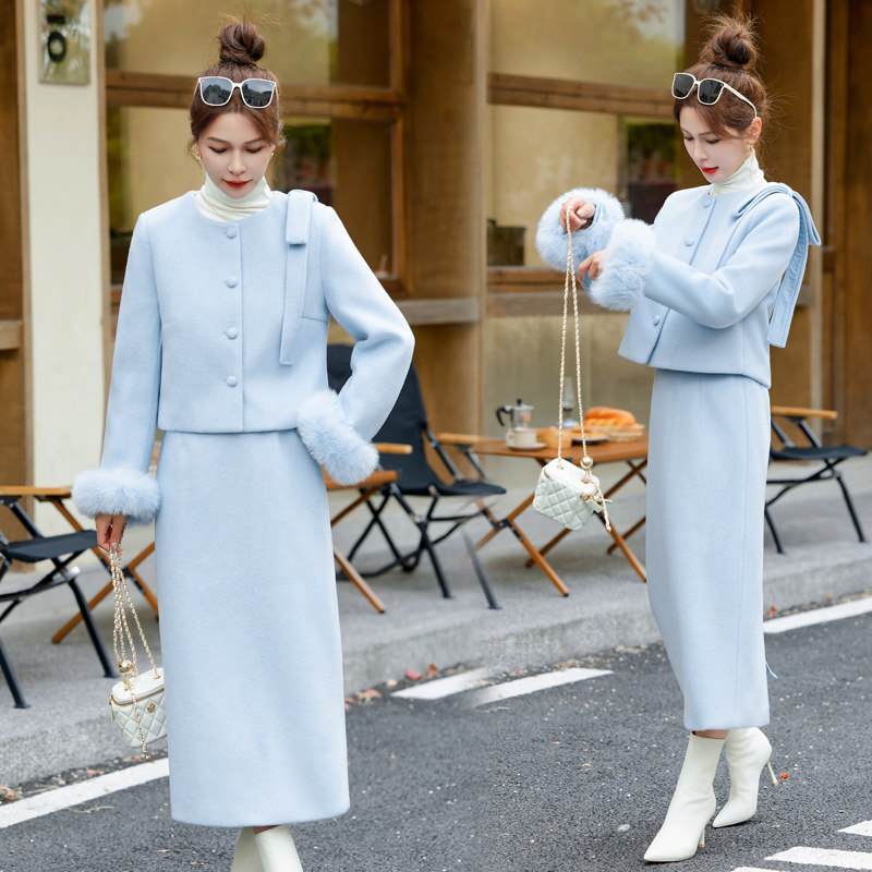 小香风羽绒服套装女冬季2025新款爆款气质名媛富家千金毛呢套装裙,女装/女士精品,时尚套装,淘宝优惠券,粉丝福利购,淘宝优惠卷