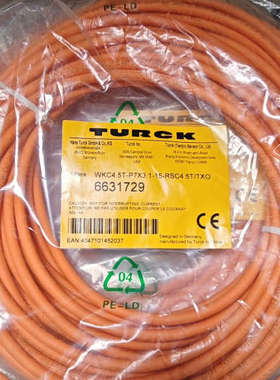 6631729TURCK信号连接线 橘黄色议价