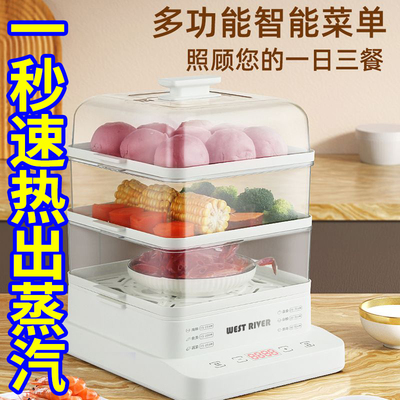 德国全自动电蒸锅多功能家用智能预约三层电蒸箱多层蒸煮炖电蒸笼