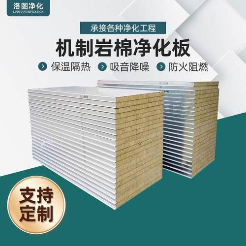 洁净板保温净化板隔热无尘车间工程岩棉彩钢板吊顶隔墙玻镁板建材