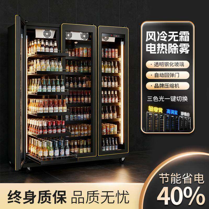 冷藏啤酒饮料柜网红冰柜酒水保鲜展示柜商用冷柜两门三门酒吧冰箱