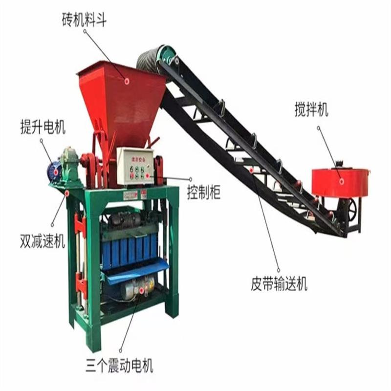 免烧砖空心砖成型机小型半自动制砖机全自动路沿石空心制砖机