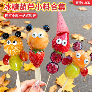 冰糖葫芦制作材料眼睛糖珠蛋筒棉花糖创意水果小串摆摊烘焙商用