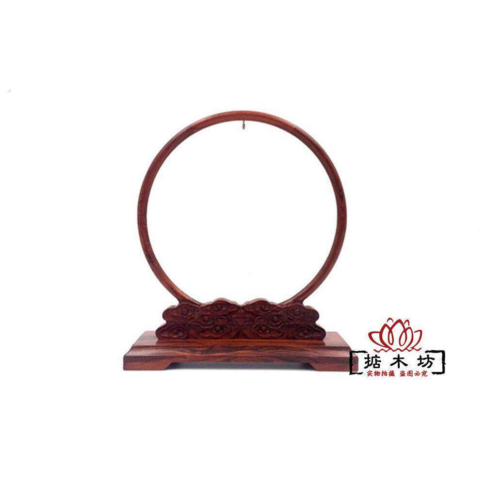 红酸枝木雕工艺品黑梓紫檀双小龙门吊玉架挂玉首饰玉佩展示架摆件
