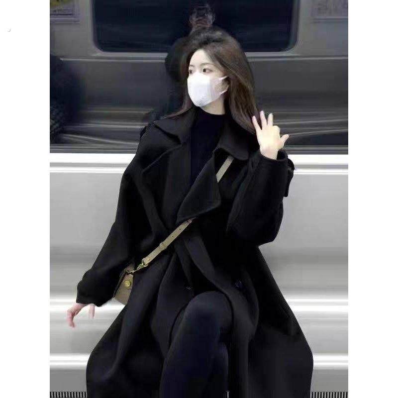 灰色呢子大衣女2024秋冬新款毛呢外套设计感小个子韩系赫本风加厚,女装/女士精品,毛呢外套,淘宝优惠券,粉丝福利购,淘宝优惠卷