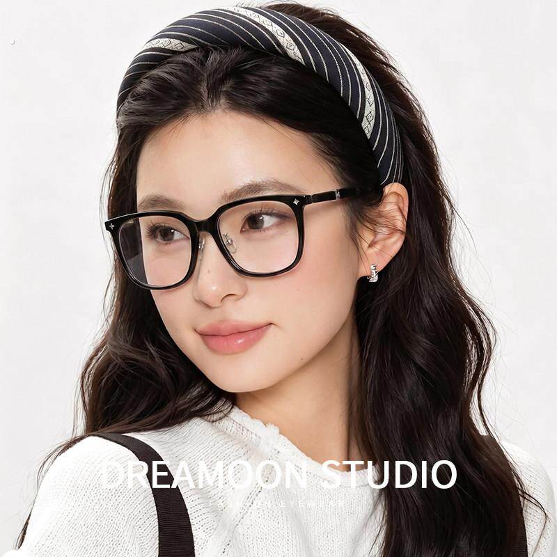黑色大框防蓝光眼镜女显脸小素颜神器可配度数护眼显瘦方框平光镜