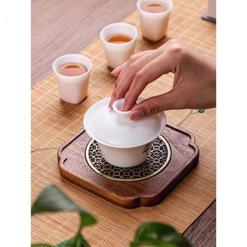 胡桃木创意茶壶垫家用壶承杯垫茶垫茶道零配养茶壶托功夫茶具配件