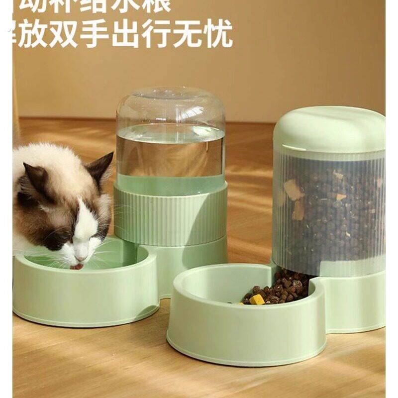 跨境大容量宠物自动喂食器猫咪粮饮水器狗狗猫碗狗碗组合宠物用品