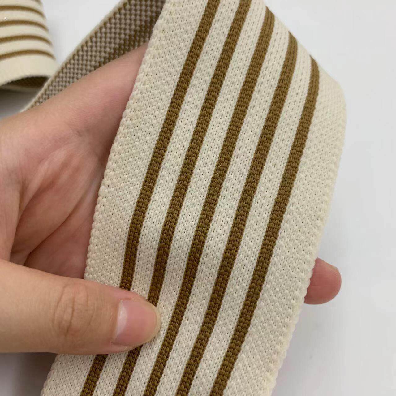 黑色弹力侧边条织带 羽绒服裤子 加宽条纹丝带 服装增宽辅料布带