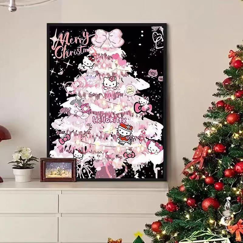 Kt猫圣诞树钻石贴纸满钻石