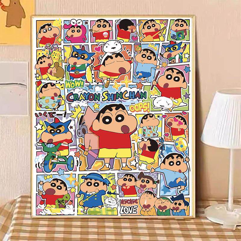 2026新款蜡笔小新钻石画客厅卧室diy手工点钻贴钻石绣带框粘贴画