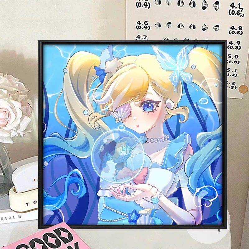 新款蛋仔派对夏日斯黛拉逃出惊魂夜钻石画手工diy卡通满钻粘贴画