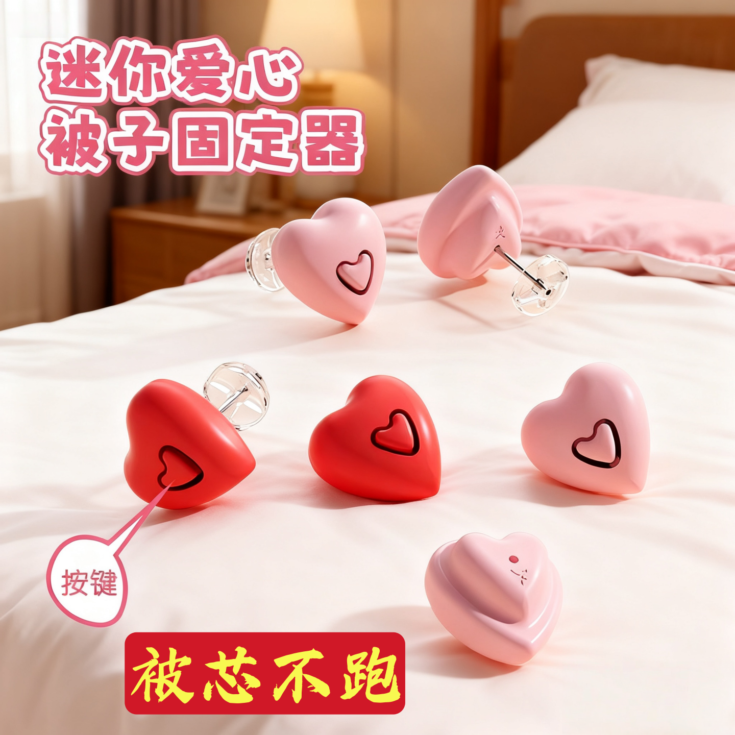 被子固定器升级版无针防滑安全亲肤隐形床单被套防跑被罩棉被神器,收纳整理,夹子/收纳夹子,淘宝优惠券,粉丝福利购,淘宝优惠卷