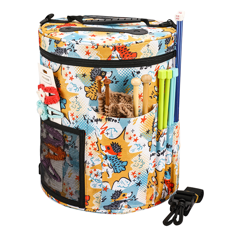 立体多功能毛线大容量收纳包钩针棒针DIY配件编织工具收纳整理袋