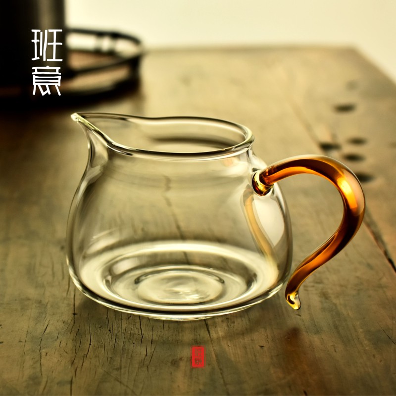 班意玻璃公道杯耐热带过滤防爆分茶器茶海加厚茶具公杯过滤网包邮