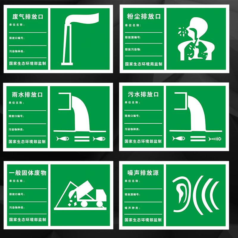 废气排放口标识牌污水排放口一般固体废物噪声源危废环保标志牌铝
