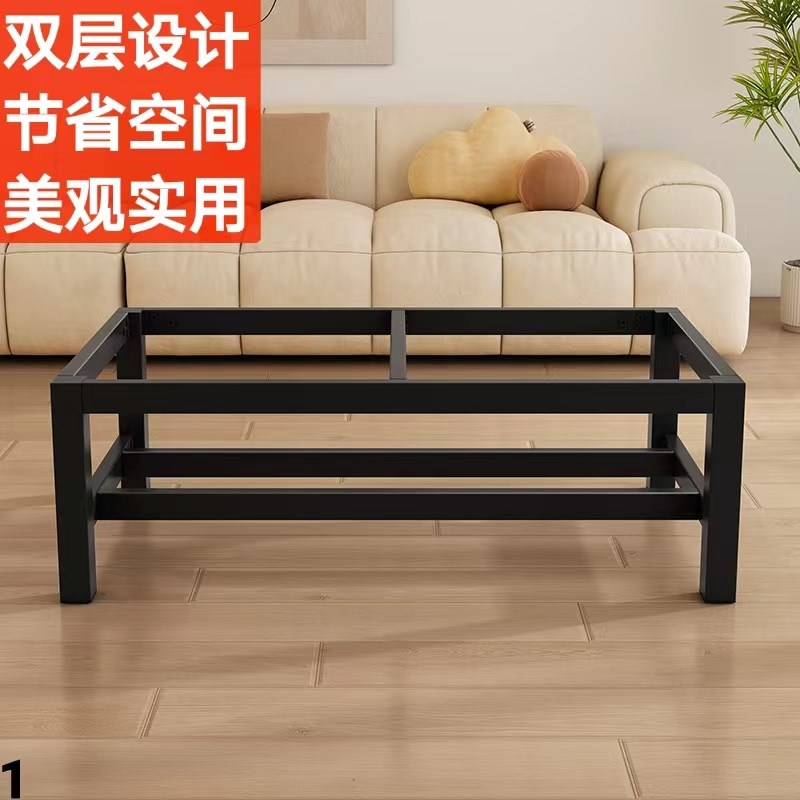 茶几支架双层置物茶几底座家用办公桌架加厚加固客厅直脚桌腿定制