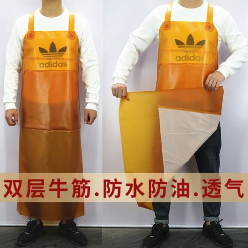 特大特厚双层牛筋围裙水产耐用防水工作服石材耐磨屠宰耐用皮围腰