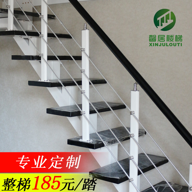 整体楼梯室内楼梯直梁楼梯loft定制楼梯跃层家用复式钢木阁楼楼梯