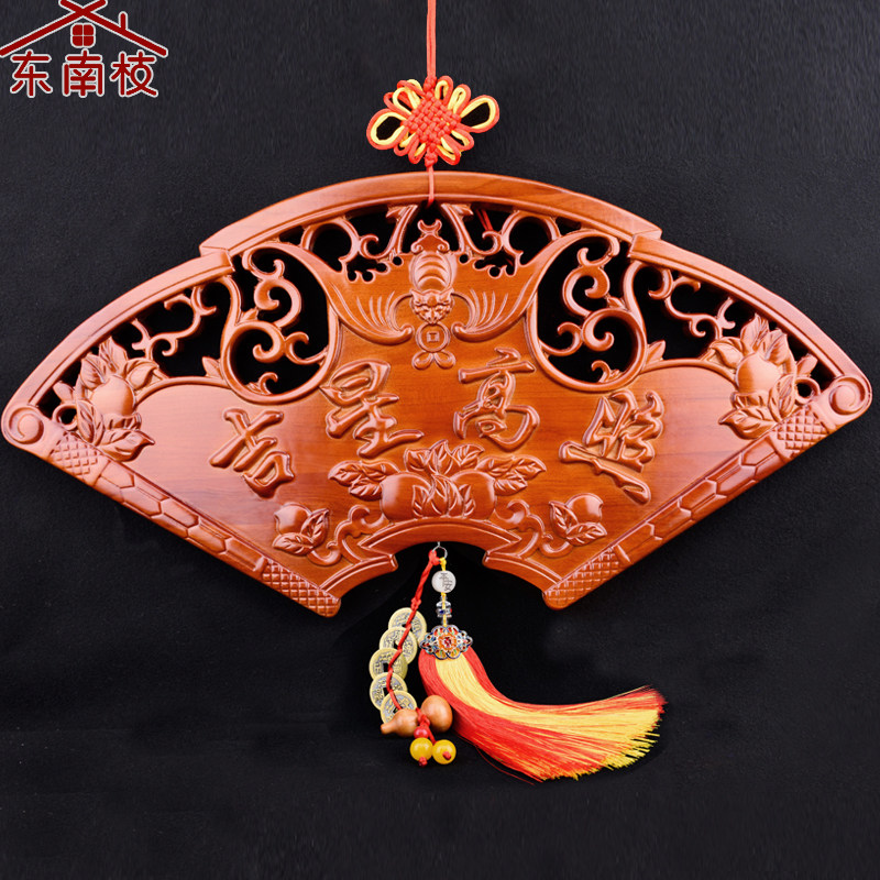 桃木吉星高照挂件木雕大门对门牌电梯楼梯实木雕刻牌匾中式摆件