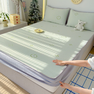 冰豆豆床笠款凉席夏季凉感空调软席子单双人家用冰丝席全包床护罩