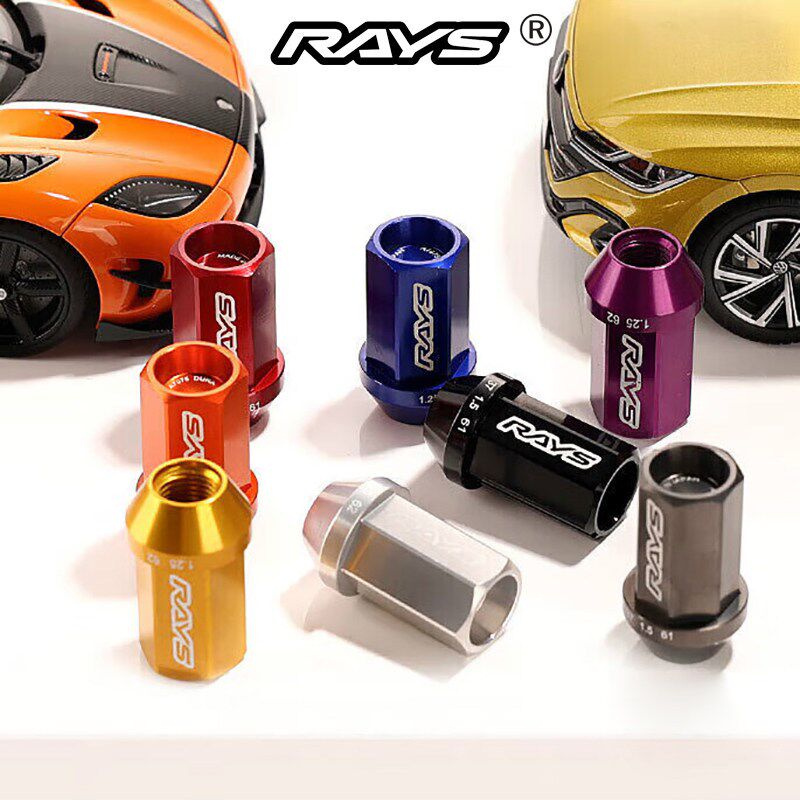 RAYS锻造螺丝改装汽车轮毂螺丝帽盖加长螺杆防盗轮胎螺母螺栓套筒