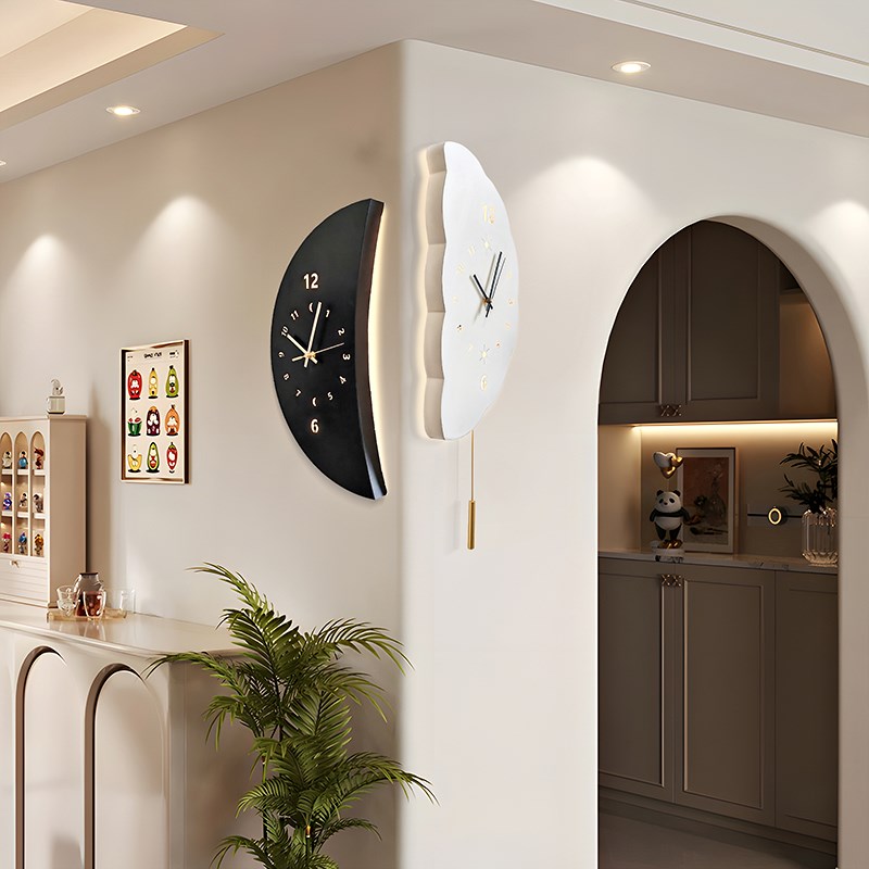 2025新款双面转角挂钟静音家用客厅现代简约拐角创意时钟阳角钟表