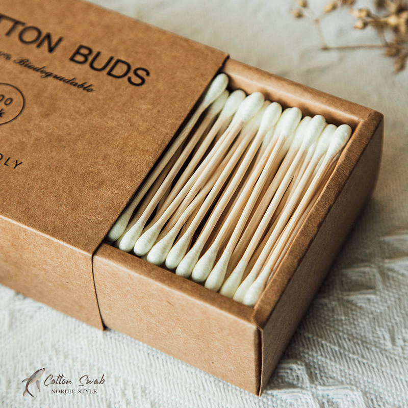 200支纸盒装棉签掏耳勺婴儿棉棒一次性化妆用消T毒医用收纳盒高档
