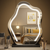 智能云朵镜台式 化妆镜带灯镜子E高级梳妆台卧室梳妆镜