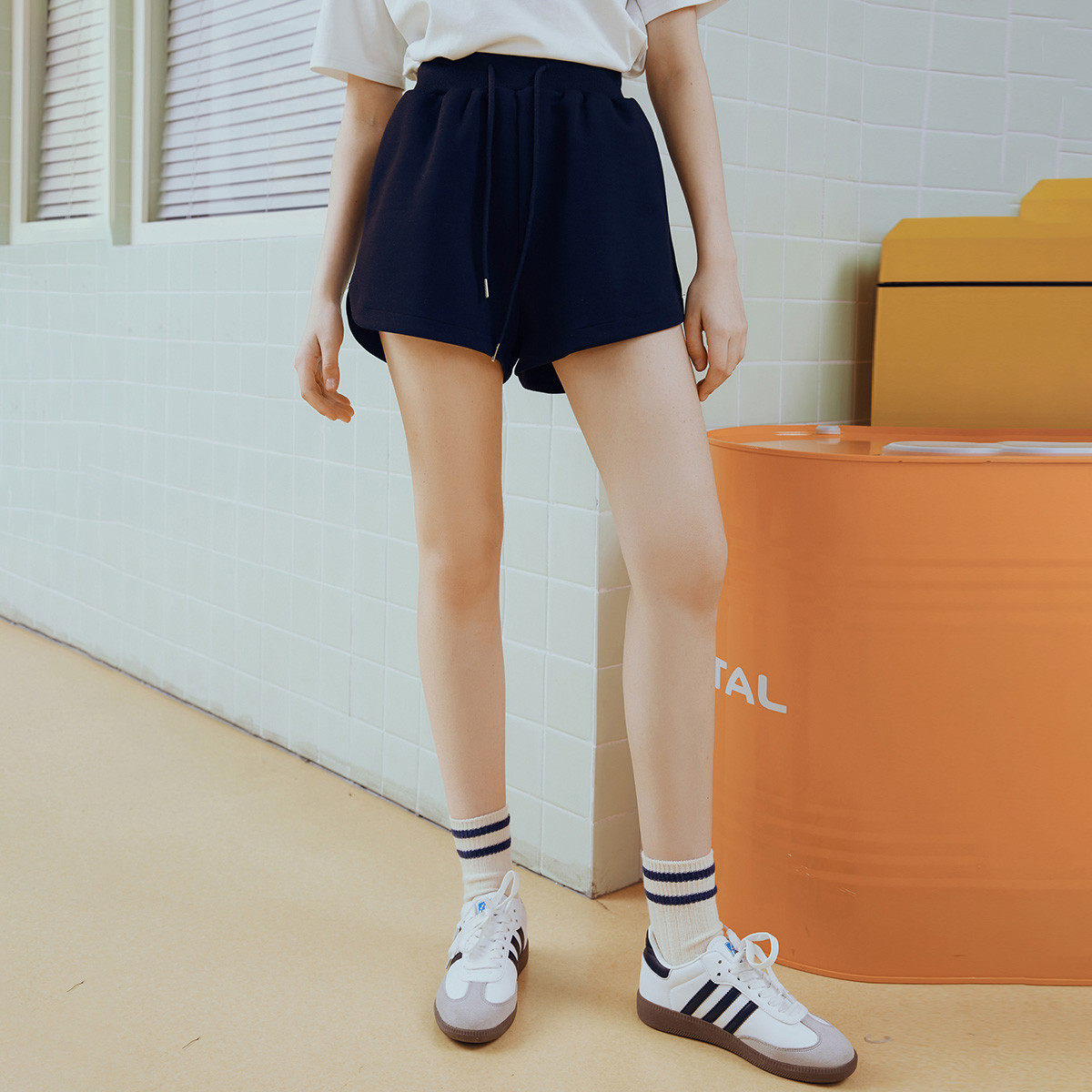 coolhut纯色休闲运动抽绳高腰短裤2025夏季女式休闲裤百搭宽松,女装/女士精品,休闲裤,淘宝优惠券,粉丝福利购,淘宝优惠卷