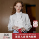 coolhut韩系简约白色衬衫 减龄设计 女春秋百搭蝴蝶结甜美泡泡袖